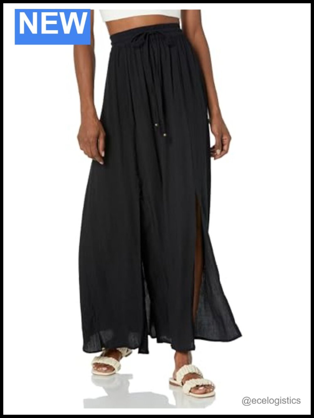 Women's Double Slit Maxi Skirt Rayon Pull On High Rise Casual Dance
